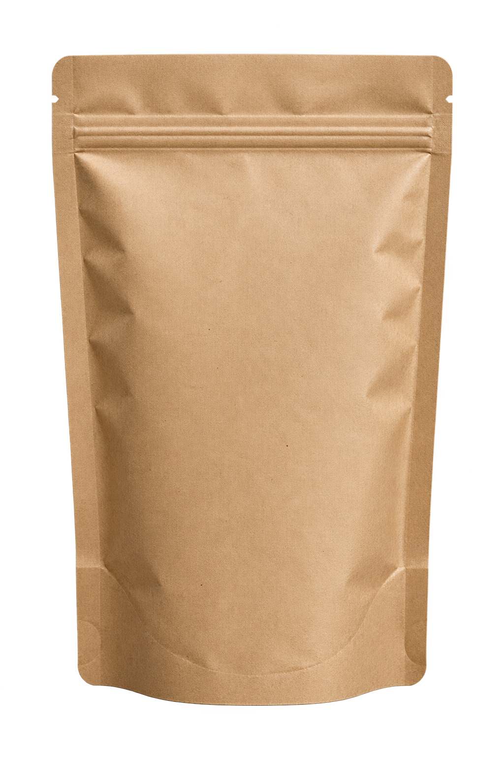 Plain kraft coffee bag used for an illustrative sticker mock-up